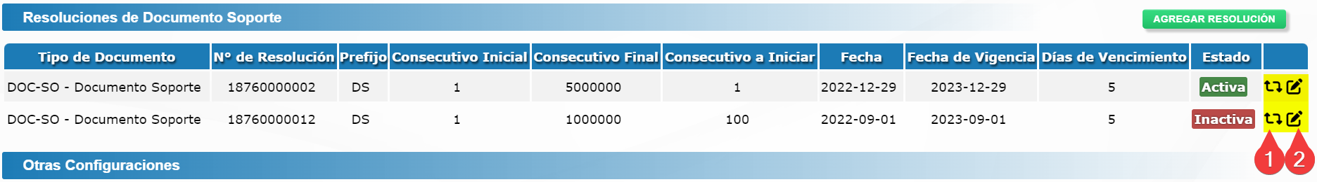 Activar/Inactivar